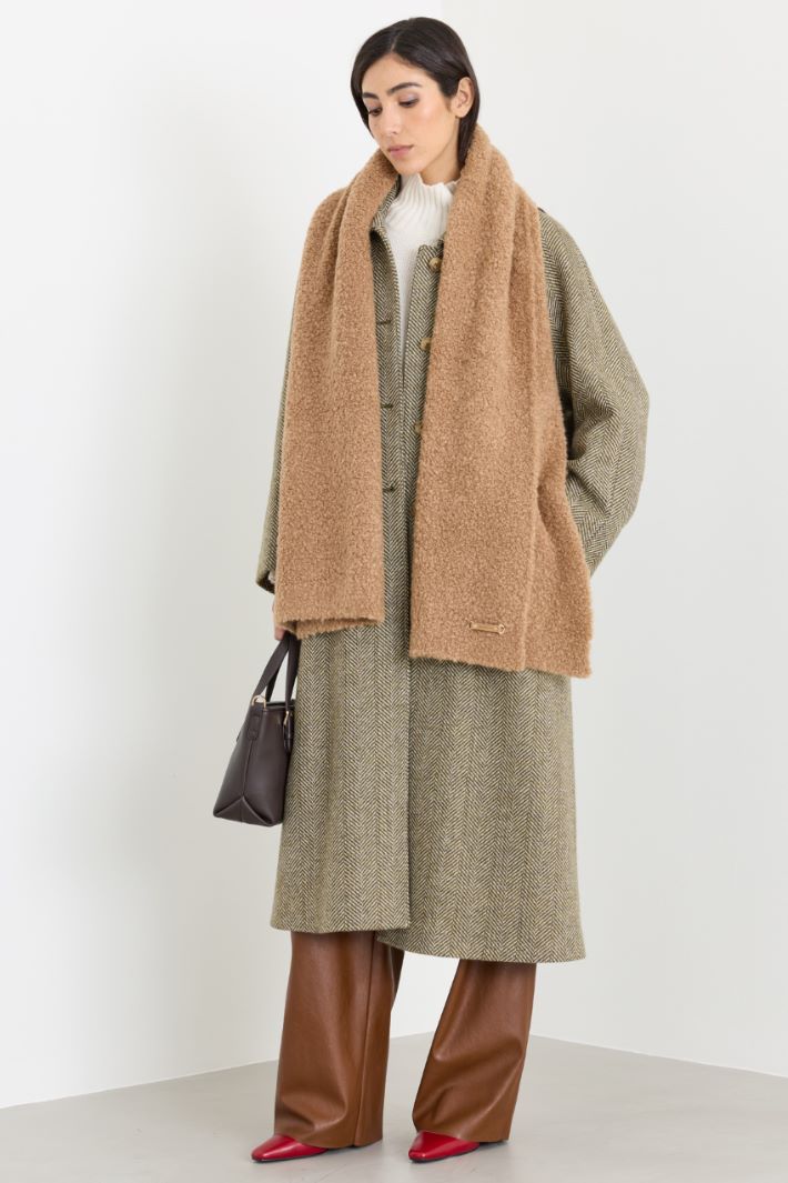 Chevron double-faced wool coat - GREEN - Intrend