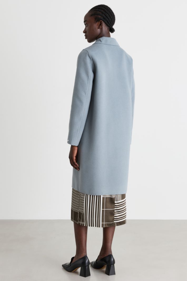 Cappotto monopetto in double - AZZURRO - Intrend - 4