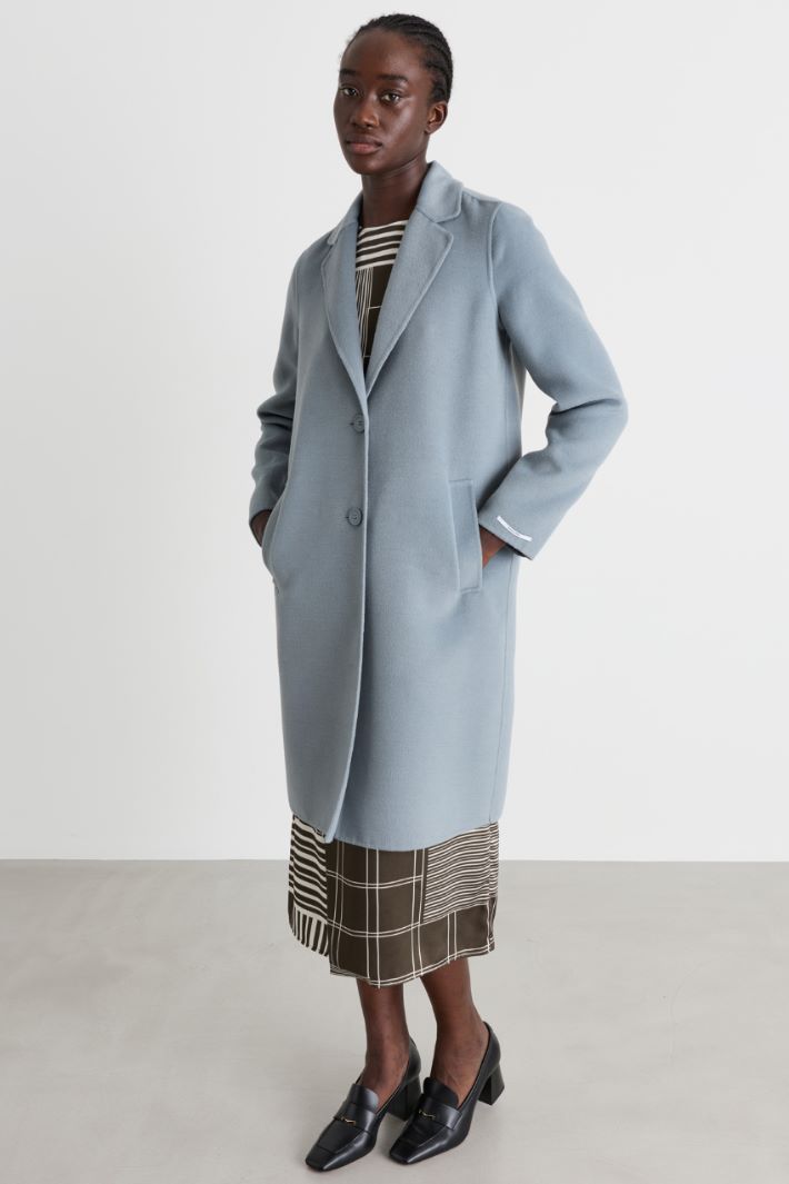 Cappotto monopetto in double - AZZURRO - Intrend - 2