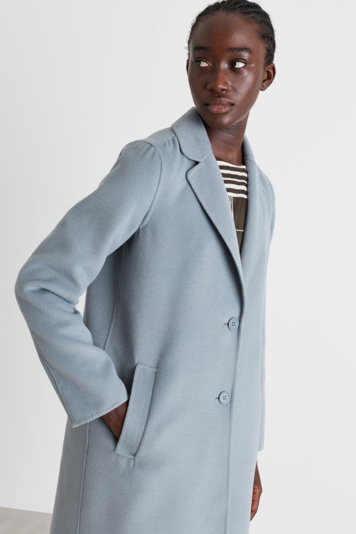 Cappotto monopetto in double - AZZURRO - Intrend - 3