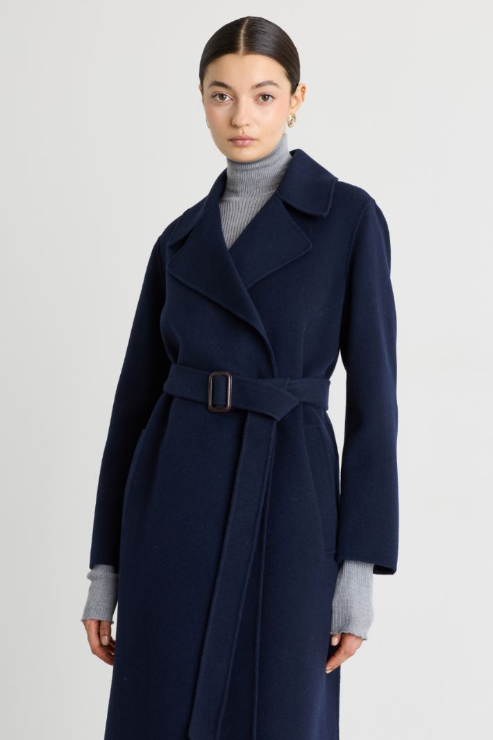 Double-Faced Robe Coat - BLUE - Intrend - 3