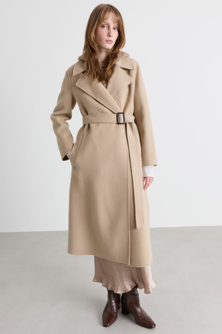 Double-Faced Robe Coat - CAMEL - Intrend - 2