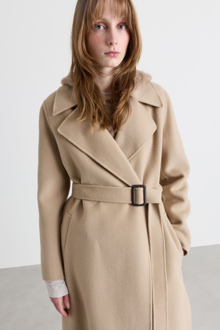 Double-Faced Robe Coat - CAMEL - Intrend - 3