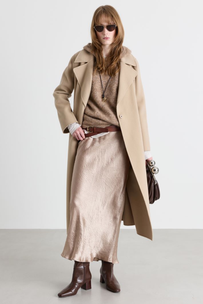 Double-Faced Robe Coat - CAMEL - Intrend