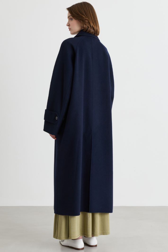 Cappotto doppiopetto in drap - BLU - Intrend - 4