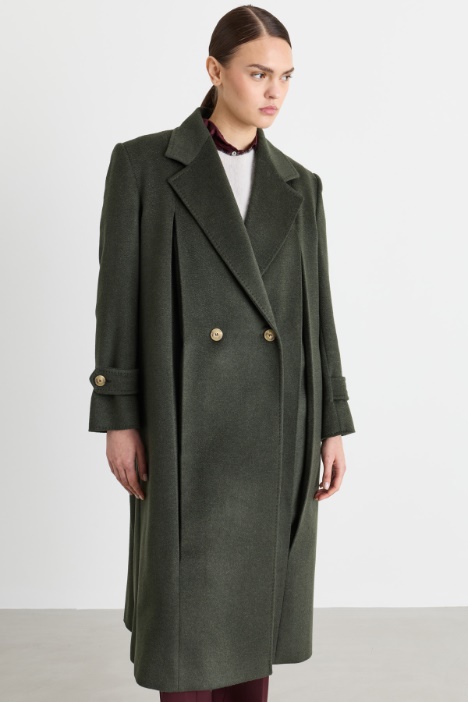 Cappotto doppiopetto in drap di lana
