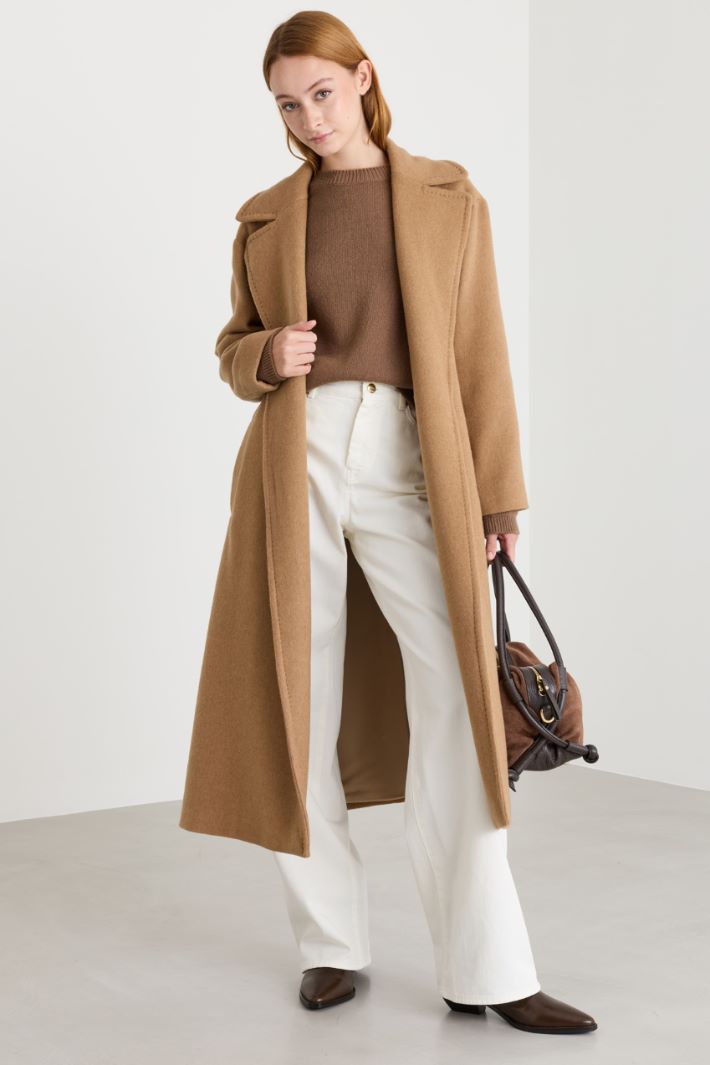 Double-Faced Coat - CAMEL - Intrend