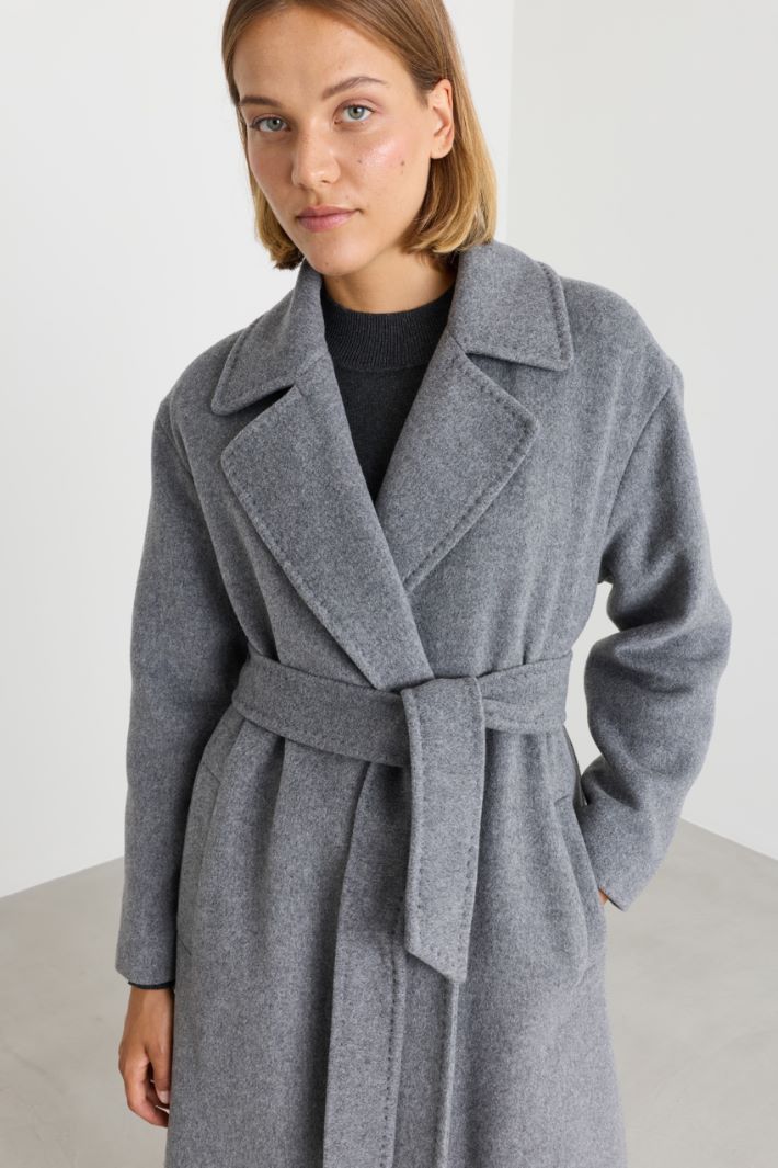 Manteau en drap double - GRIS - Intrend - 3