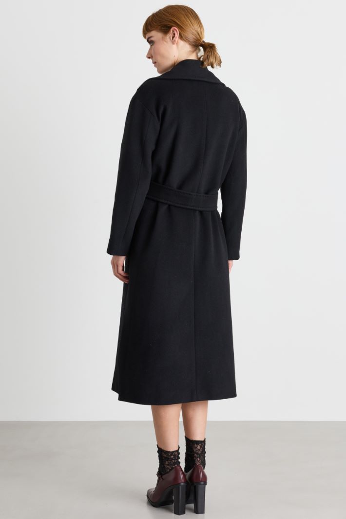 Double-Faced Coat - BLACK - Intrend - 4