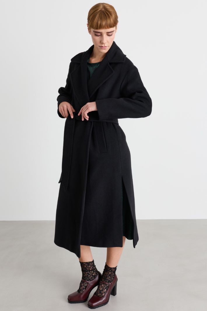 Double-Faced Coat - BLACK - Intrend - 2