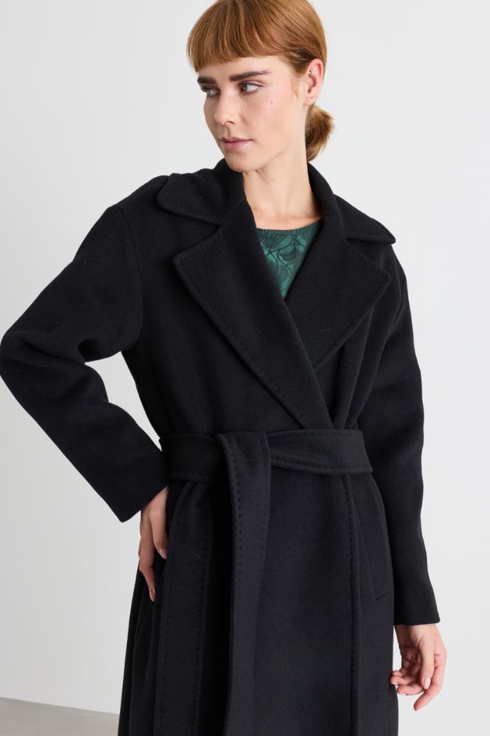 Double-Faced Coat - BLACK - Intrend - 3