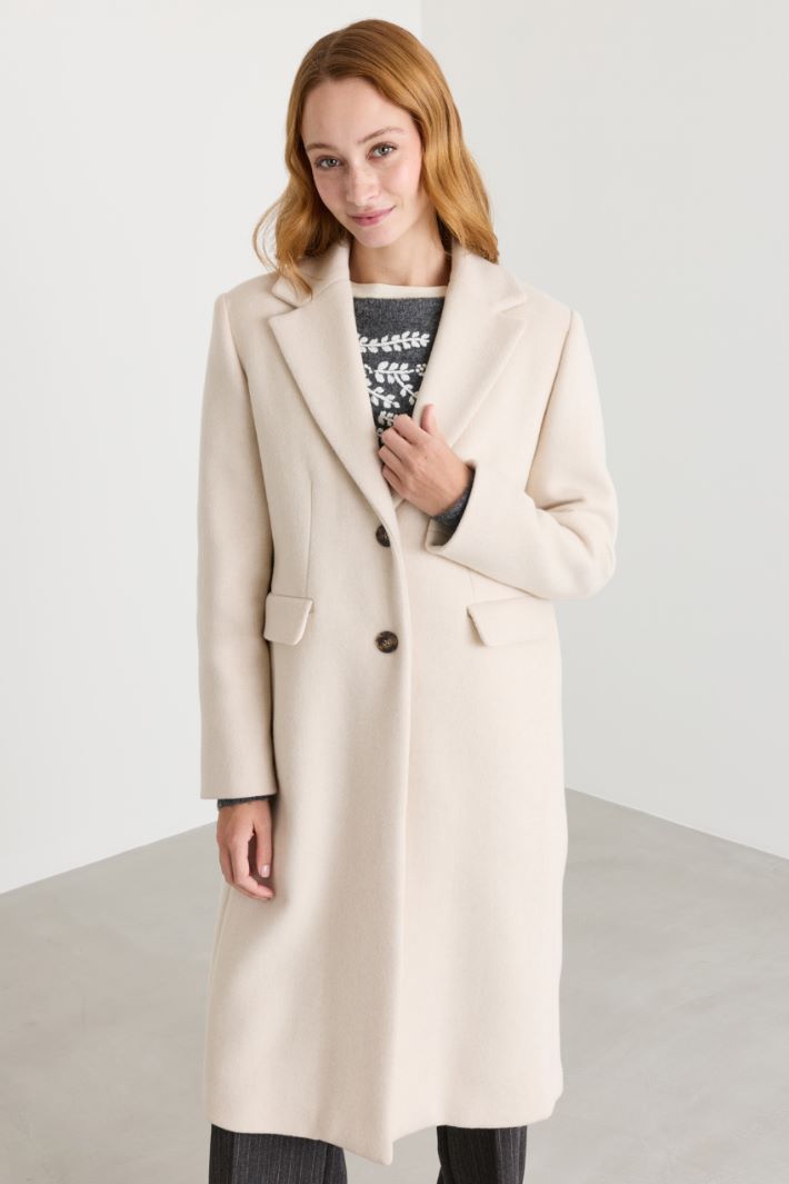 Cappotto in panno doppio  - AVORIO - Intrend - 2