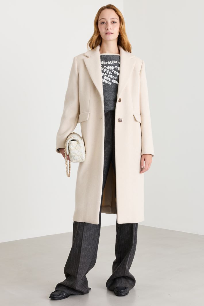 Cappotto in panno doppio  - AVORIO - Intrend