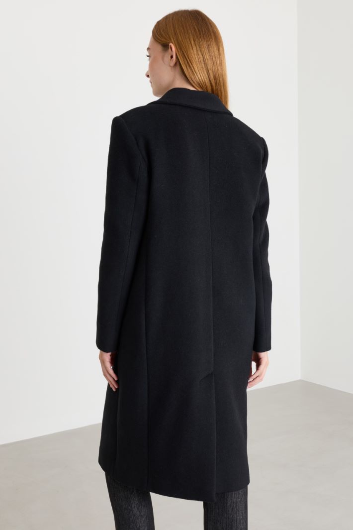 Cappotto in panno doppio  - NERO - Intrend - 4