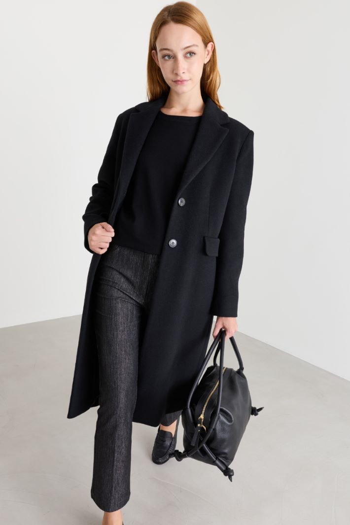 Cappotto in panno doppio  - NERO - Intrend - 2