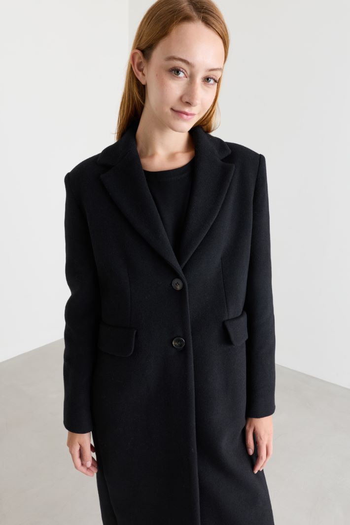 Cappotto in panno doppio  - NERO - Intrend - 3