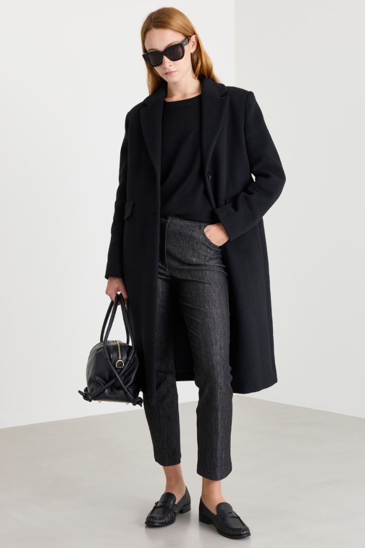 Cappotto in panno doppio  - NERO - Intrend