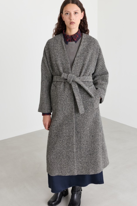 Cappotto a vestaglia in tweed