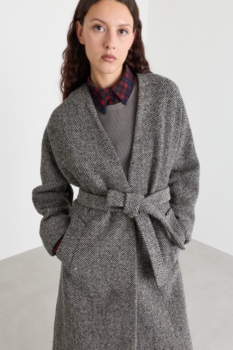 Cappotto a vestaglia in tweed