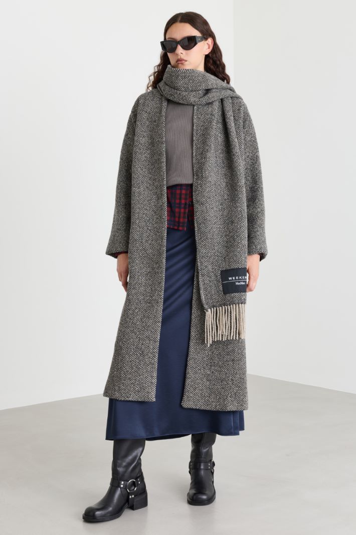 Abrigo batín de tweed - GRIS - Intrend