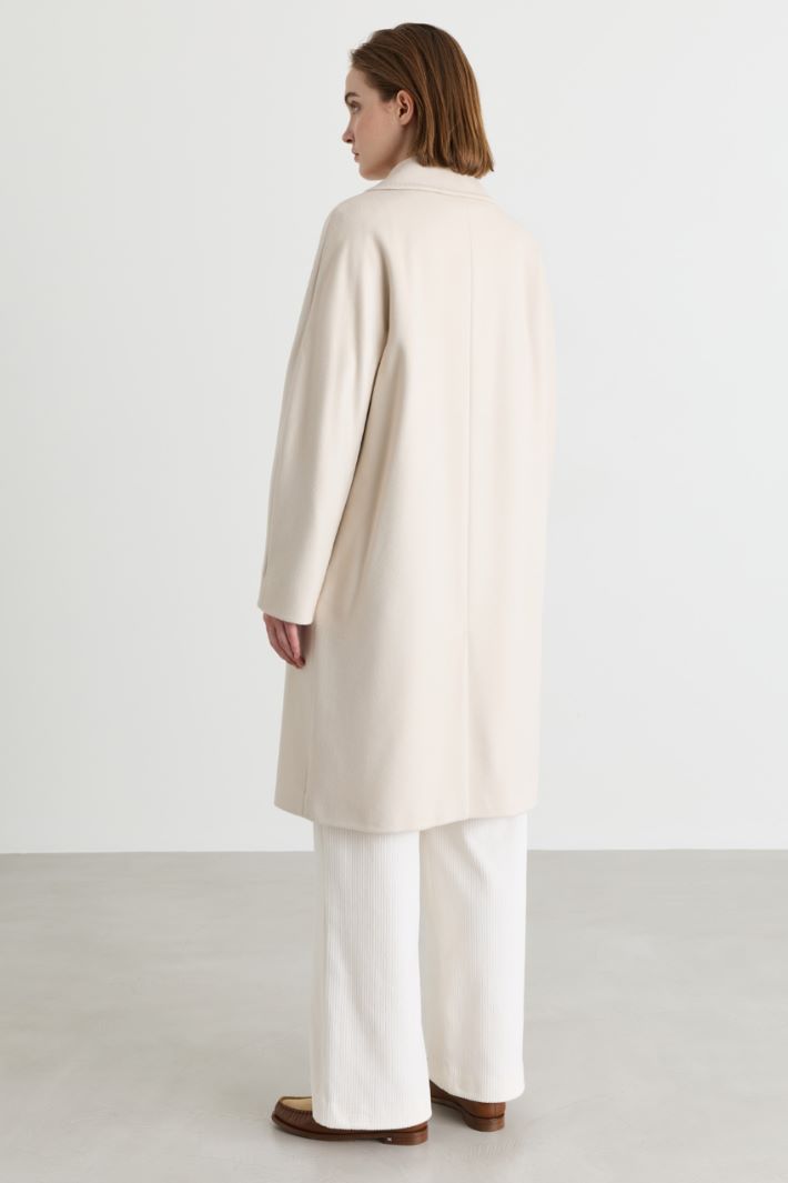 Cappotto a vestaglia in drap - BIANCO - Intrend - 4