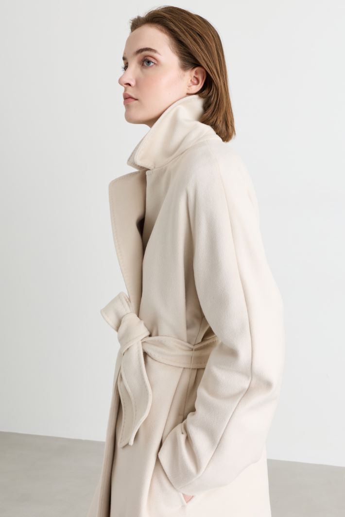 Cappotto a vestaglia in drap - BIANCO - Intrend - 3