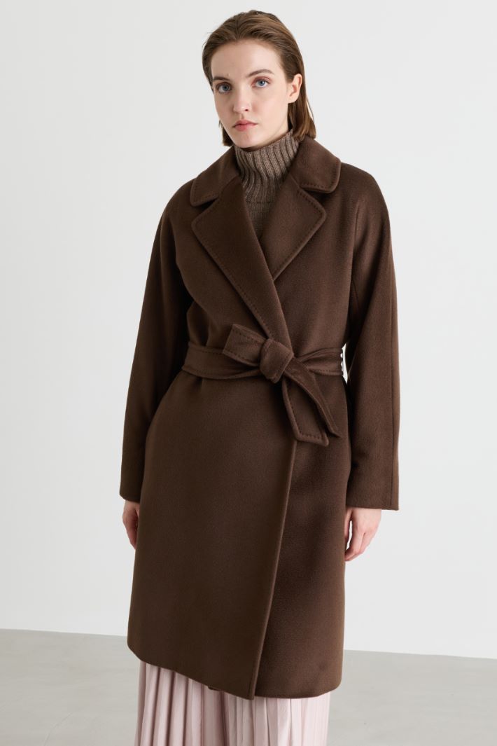 Cappotto a vestaglia in drap - MARRONE - Intrend - 2