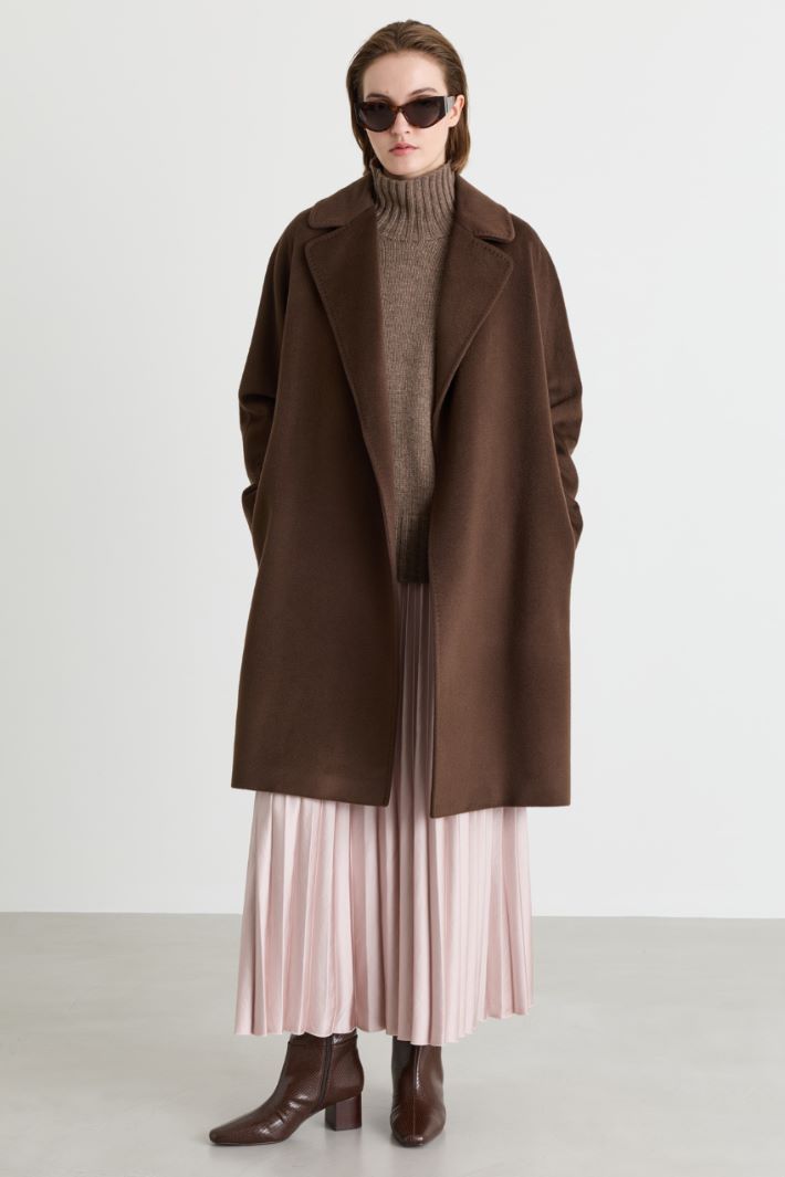 Cappotto a vestaglia in drap - MARRONE - Intrend