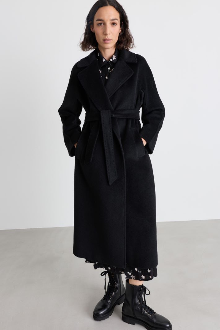 Cappotto a vestaglia con cintura - NERO - Intrend - 2