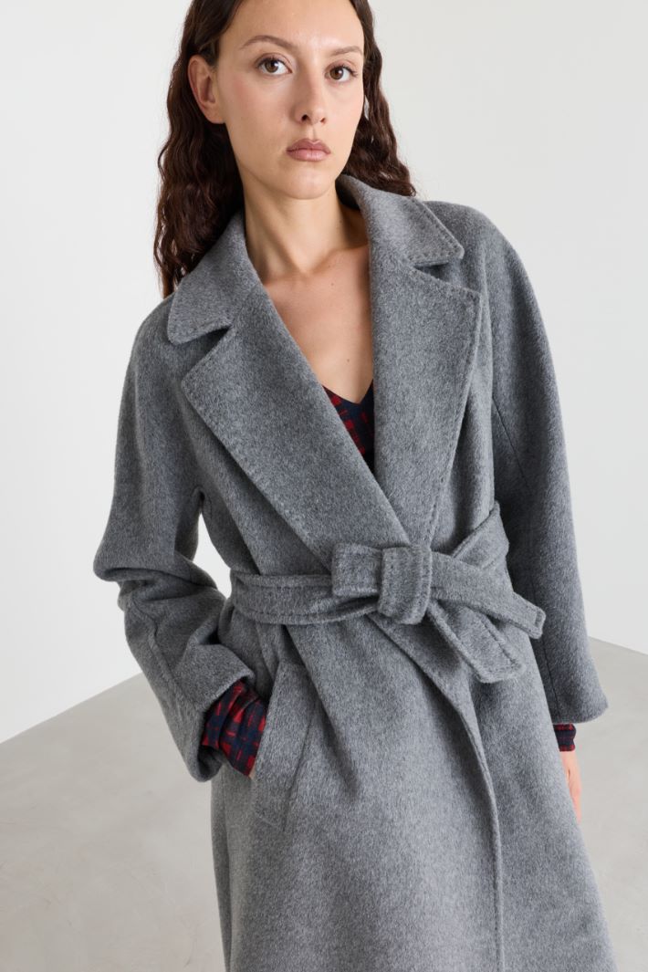 Cappotto a vestaglia con cintura - GRIGIO - Intrend - 3