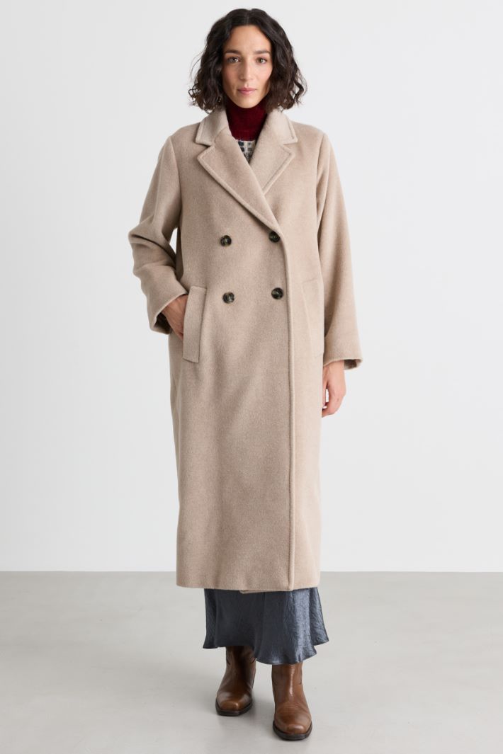 Cappotto doppiopetto a uovo - BEIGE - Intrend - 2