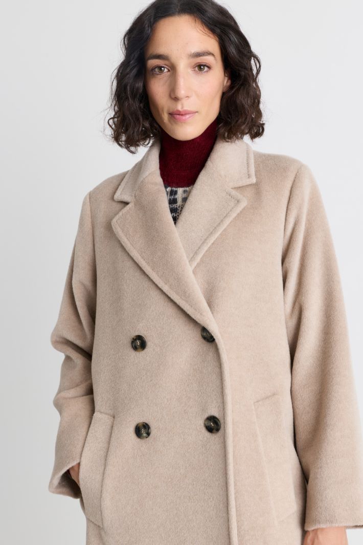 Cappotto doppiopetto a uovo - BEIGE - Intrend - 3