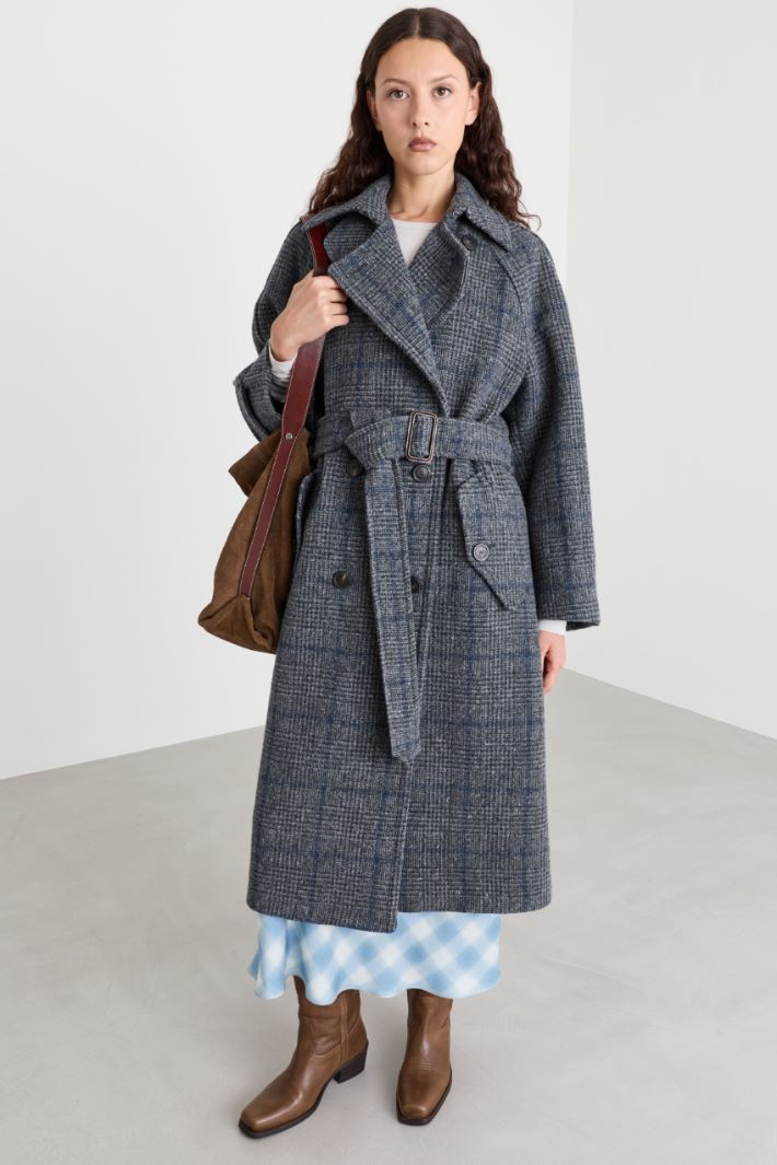Abrigo largo de tweed - GRIS - Intrend - 2