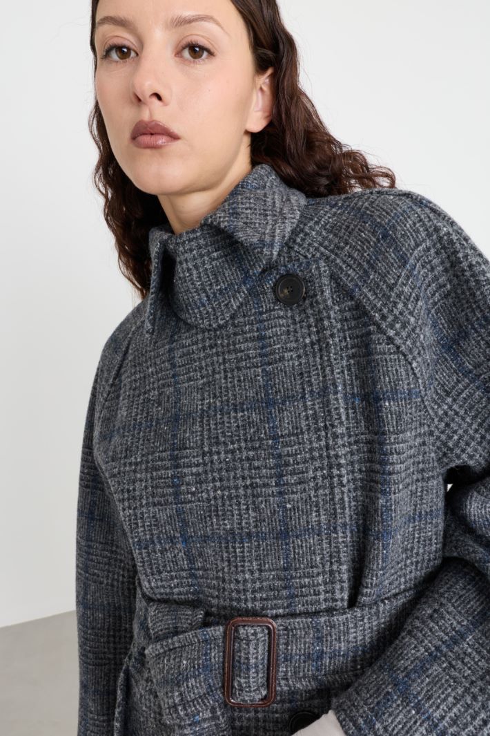 Abrigo largo de tweed - GRIS - Intrend - 3