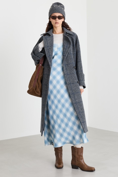 Abrigo largo de tweed - Intrend