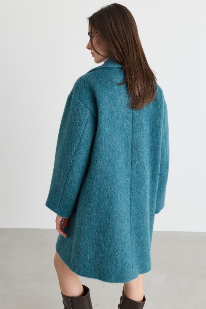 Einreihiger Midimantel - BLAU - Intrend - 4