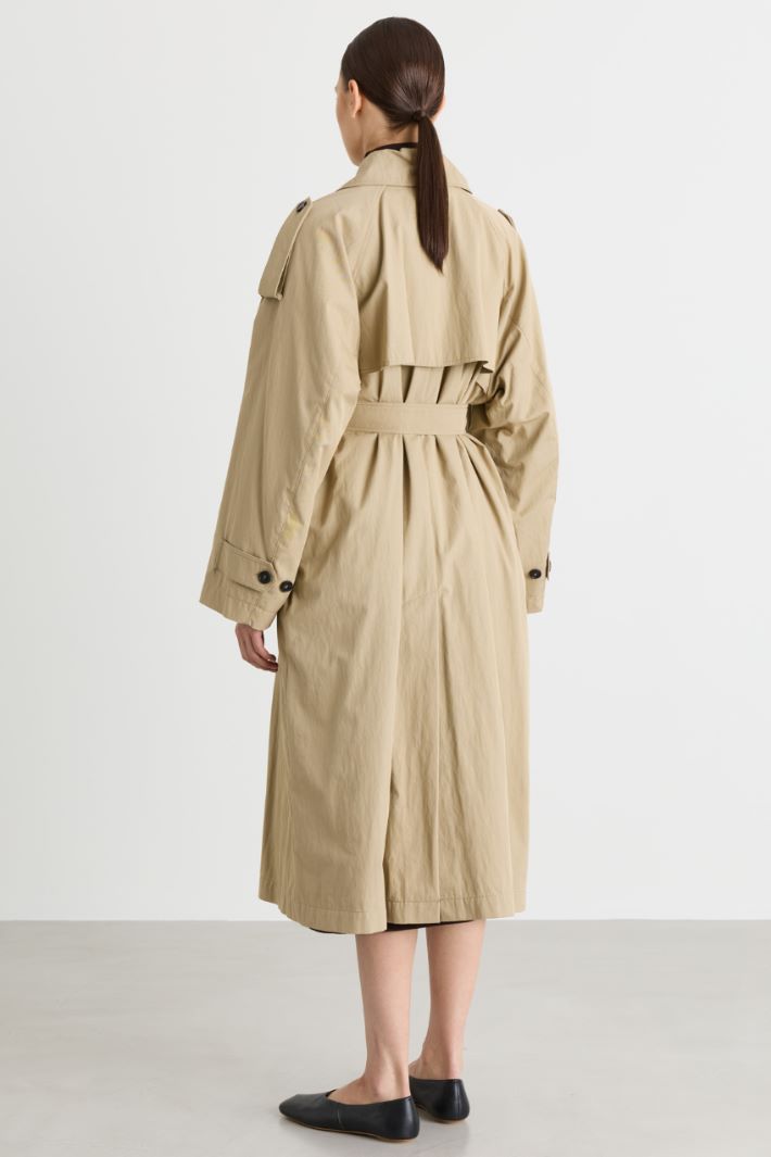 Trench en gabardine déperlante - BEIGE - Intrend - 4