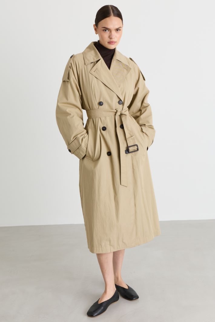 Trench en gabardine déperlante - BEIGE - Intrend - 2