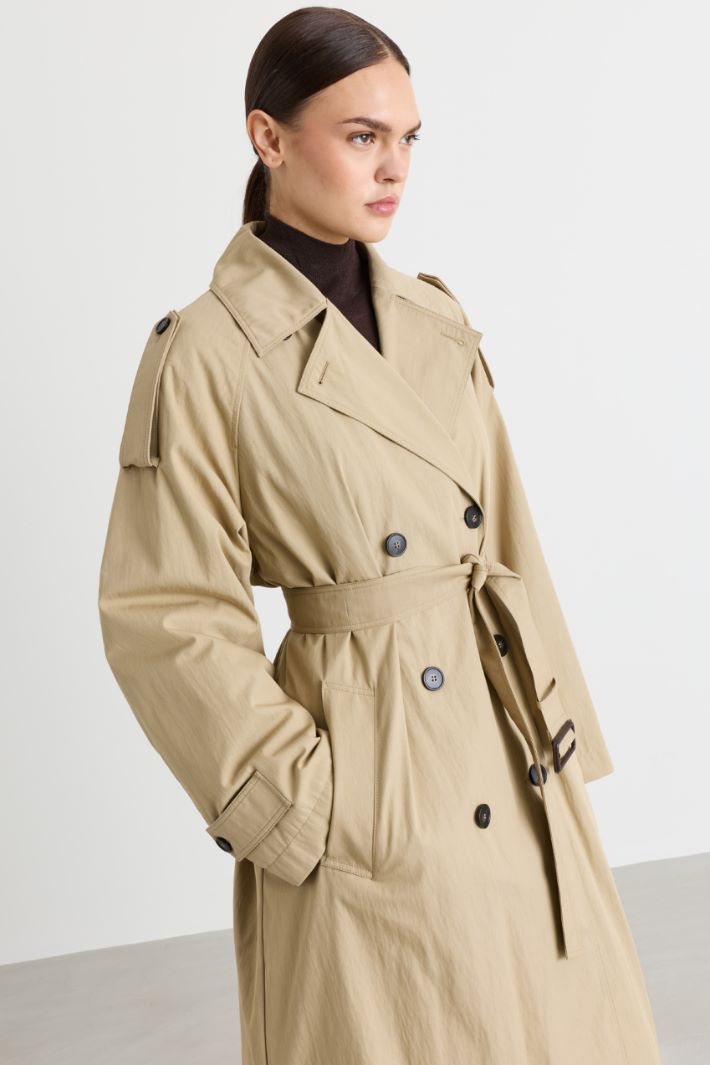 Trench en gabardine déperlante - BEIGE - Intrend - 3