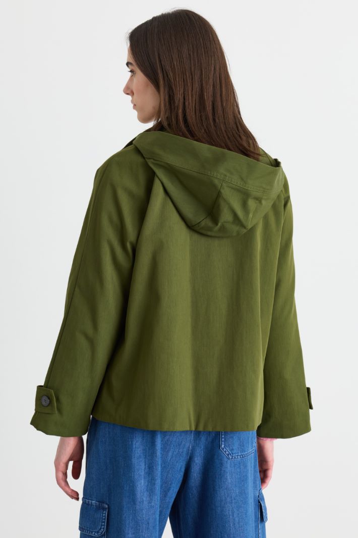 Water-repellent gabardine jacket - GREEN - Intrend - 4