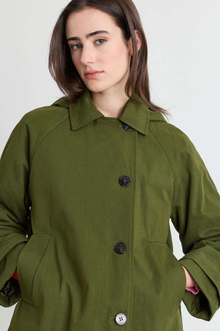 Water-repellent gabardine jacket - GREEN - Intrend - 3