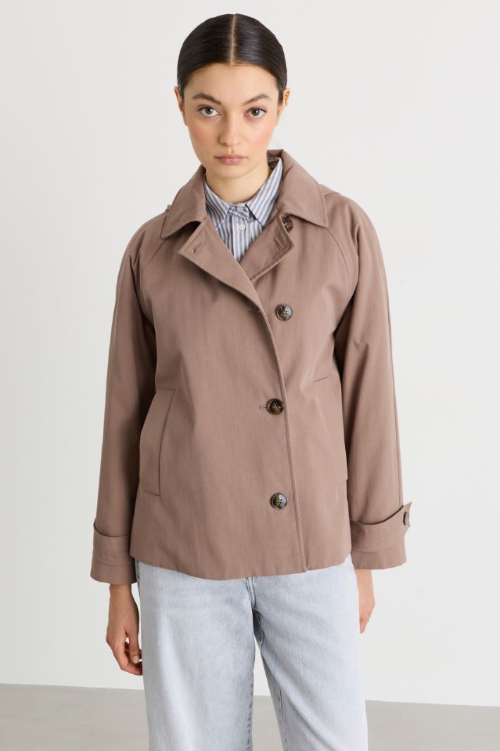 Water-repellent gabardine jacket - GREY - Intrend - 2