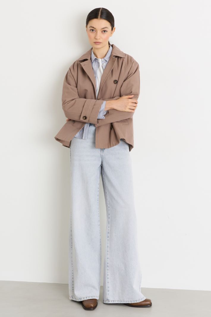 Water-repellent gabardine jacket - GREY - Intrend