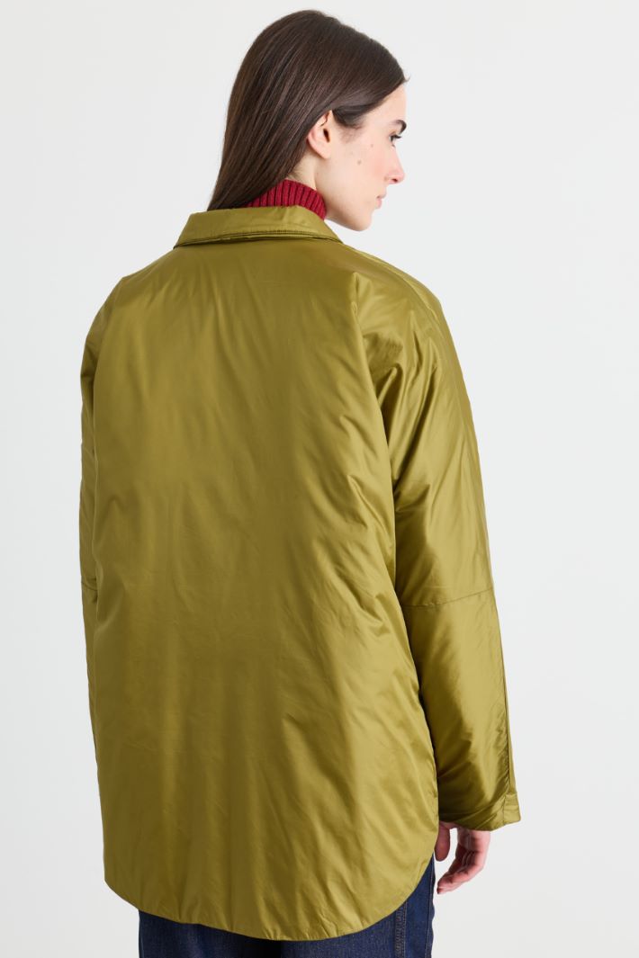 Technical Fabric Shirt Jacket - GREEN - Intrend - 4