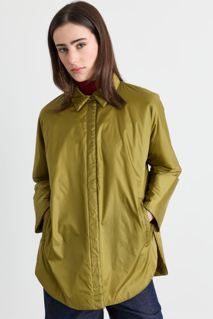 Technical Fabric Shirt Jacket - GREEN - Intrend - 2