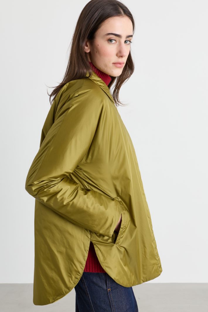 Technical Fabric Shirt Jacket - GREEN - Intrend - 3