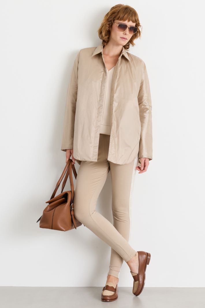 Technical Fabric Shirt Jacket - CAMEL - Intrend