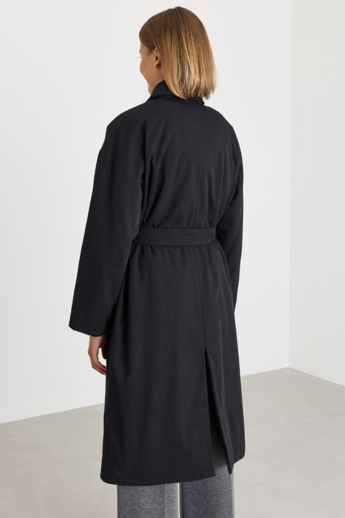 Impermeabile in gabardina antigoccia - NERO - Intrend - 4