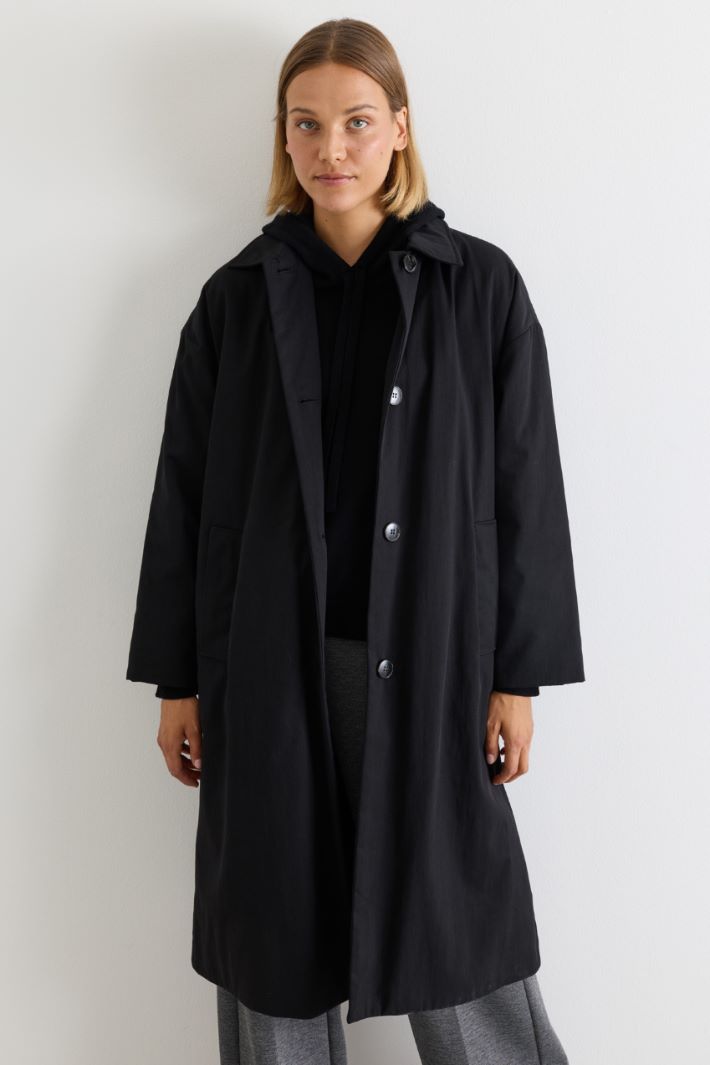 Impermeabile in gabardina antigoccia - NERO - Intrend - 3