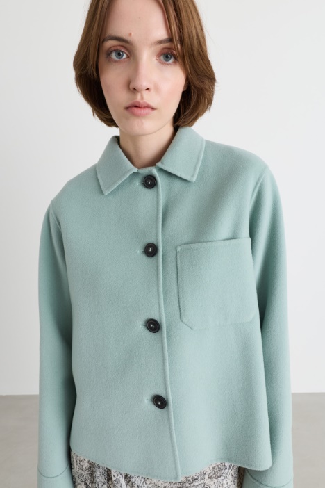 Giacca a camicia in lana con tasca